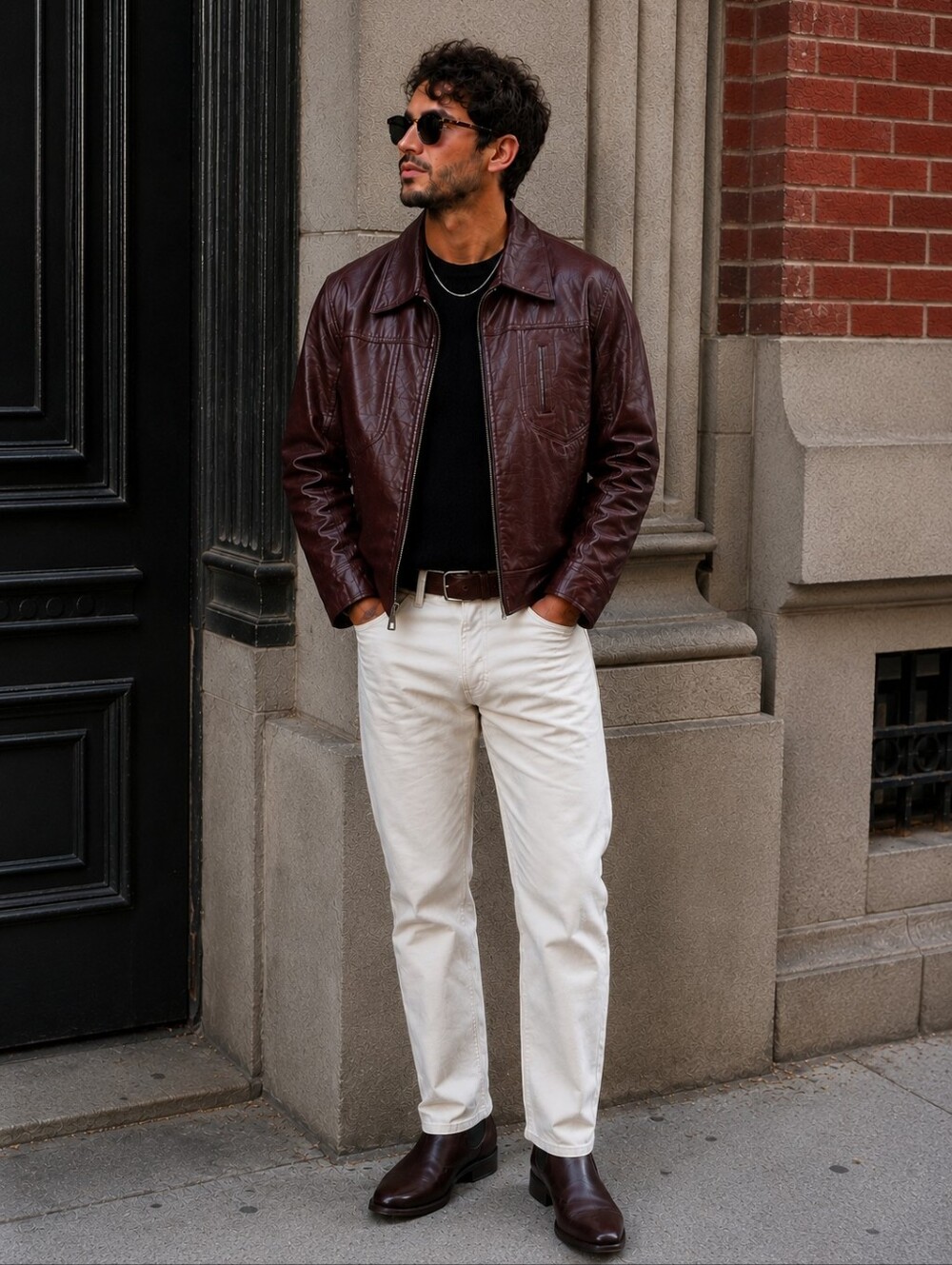 Vintage Reed Sportswear Burgundy Leather Jacket Men’s Retro Americana Mens Small